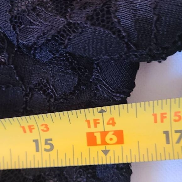 Matty Womens Black Lace Short Sleeve Top Medium - Picture 7 of 12